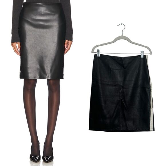 RALPH Lauren Purple Label Black Lamb Leather skirt - Picture 1 of 8